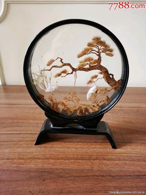 80年代黄杨木雕漆器工艺品摆件